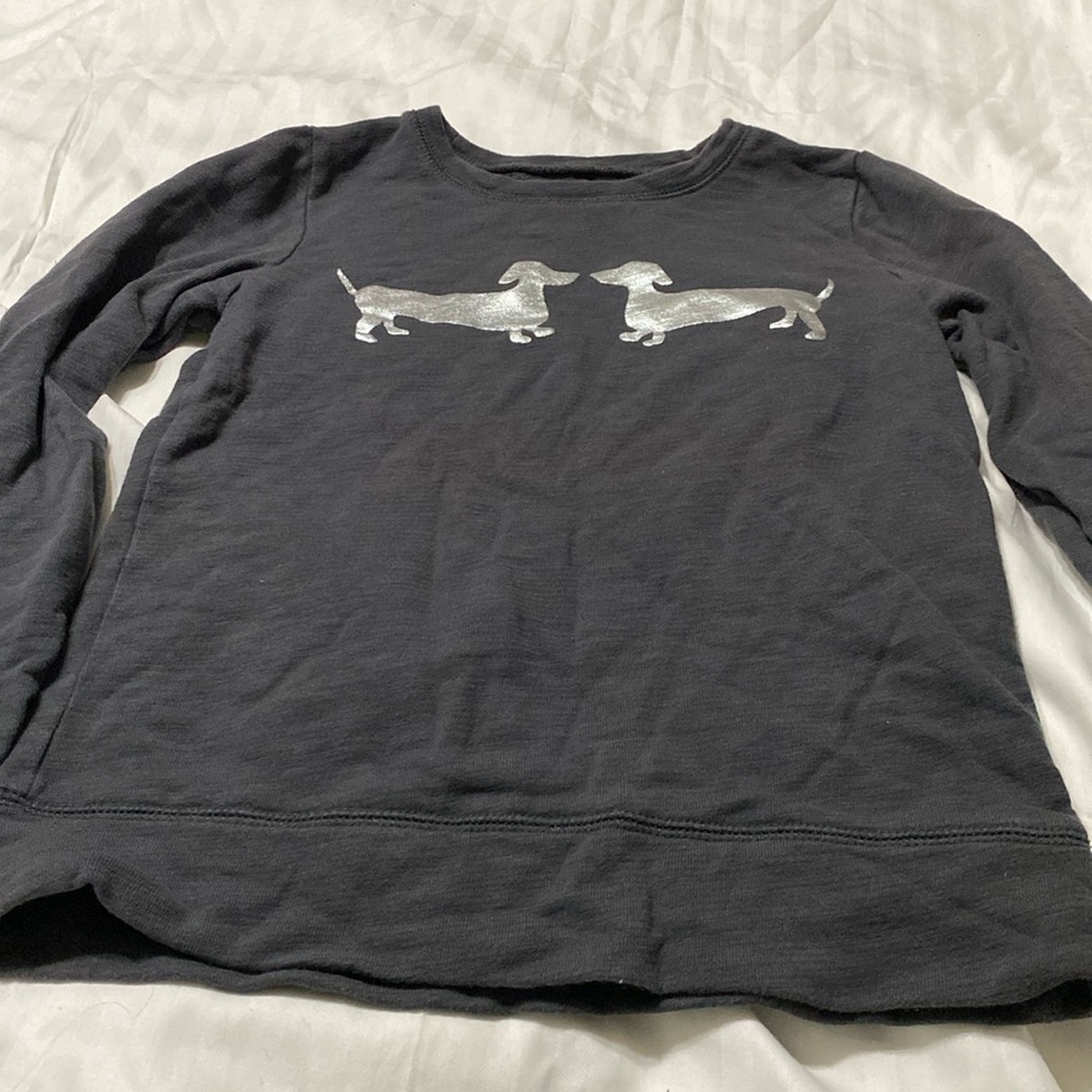 Crewcuts girls size 12 grey dog sweatshirt.